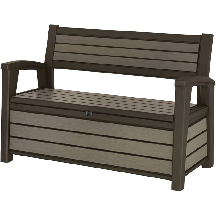 Keter Hudson 227L Storage Bench Brown Wayfair.co.uk